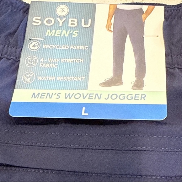 Soybu Men's Woven Jogger Pants, Blue, Size L, New with Tags - Picture 6 of 12